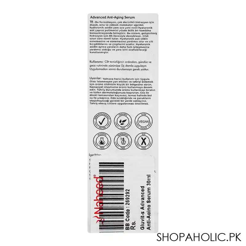 Gluvit's Advanced Anti-Aging Serum, 30ml - Image 2