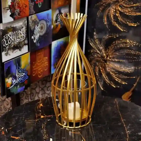 golden candle holder main image