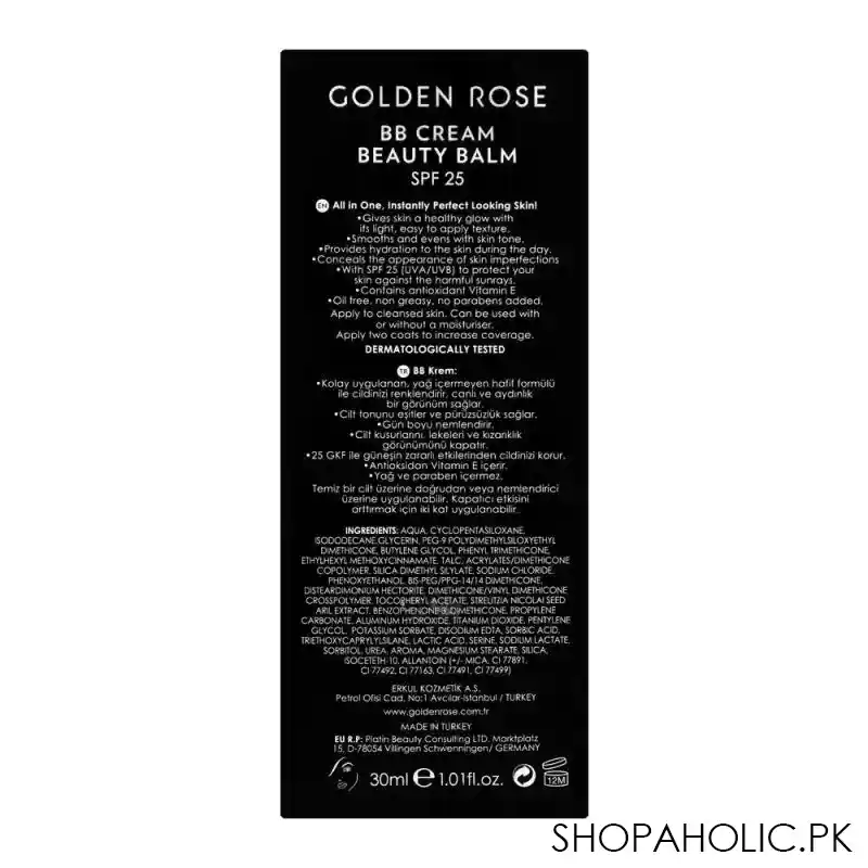 golden rose bb cream beauty balm, spf 25, 06 dark image4