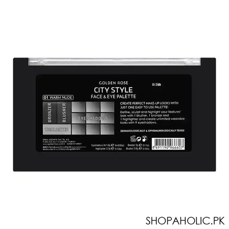 Golden Rose City Style Face & Eye Palette, 01, Warm Nude - Image 2