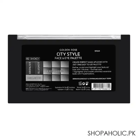 golden rose city style face & eye palette, 02, smokey image2