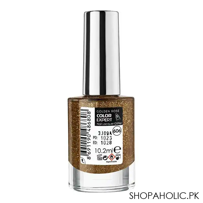 Golden Rose Color Expert Glitter Nail Polish/Lacquer, 606 - Image 2