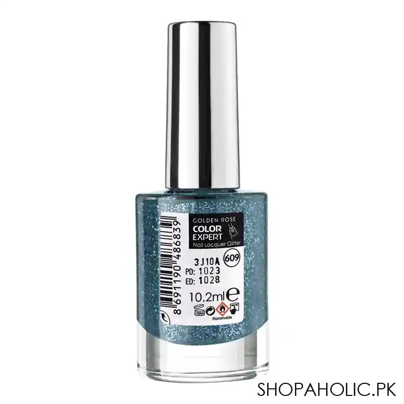 Golden Rose Color Expert Glitter Nail Polish/Lacquer, 609 - Image 2
