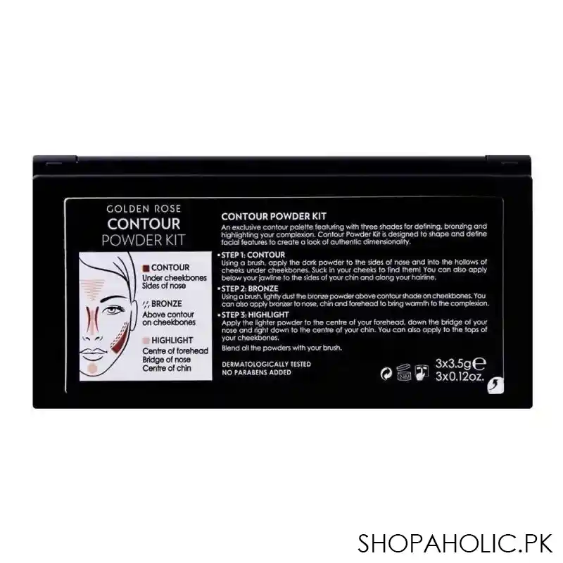 golden rose contour powder kit, contour + bronze + highlight image3