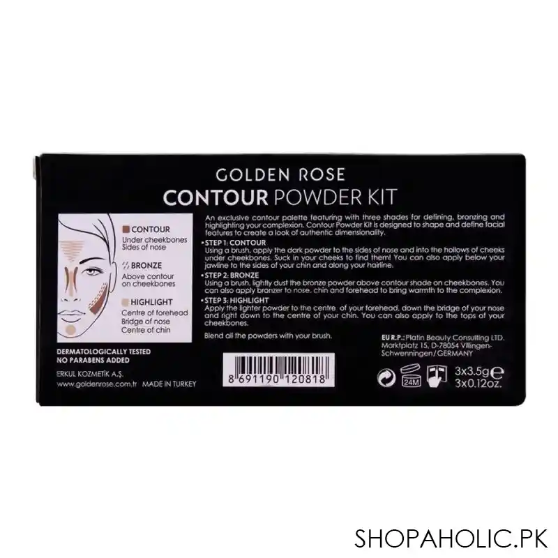 golden rose contour powder kit, contour + bronze + highlight image5