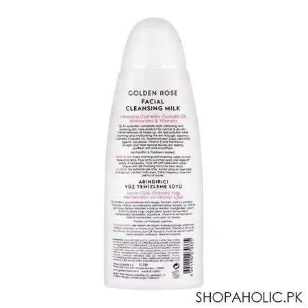 golden rose facial cleansing milk, make up remover, normal & dry skin, 200ml image2