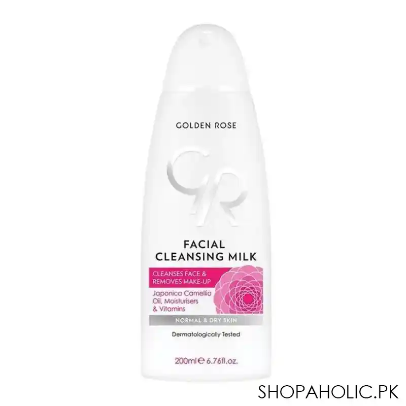 golden rose facial cleansing milk, make up remover, normal & dry skin, 200ml main image