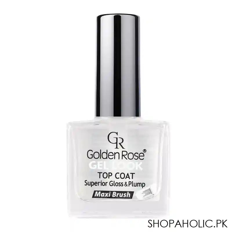 Golden Rose Gel Look Top Coat, Maxi Brush, Superior Gloss & Plump - Main Image