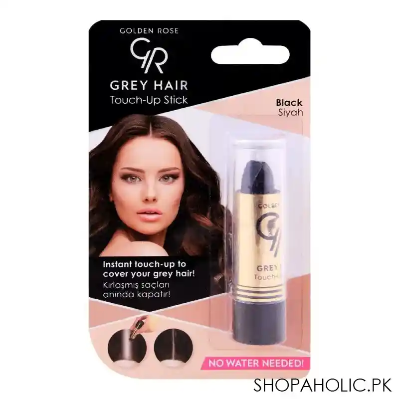 golden rose grey hair touch up stick, 01 black image2