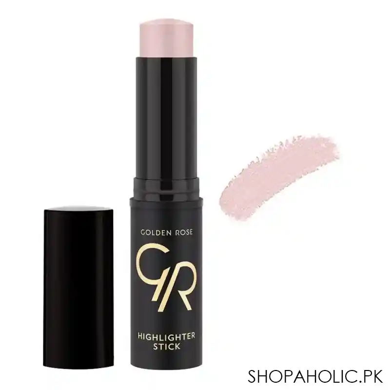golden rose highlighter stick, 02 bright pink, instant radiance, paraben free main image