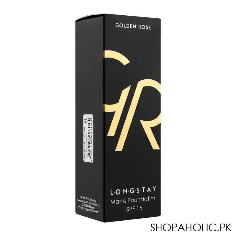 Golden Rose Longstay Matte Foundation, SPF 15, Vitamin A + E, 04 - Image 4
