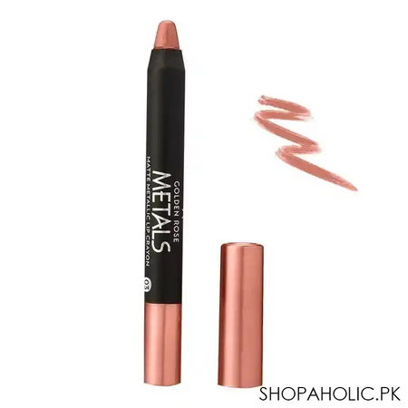 golden rose metals matte metallic lip crayon, 03 main image