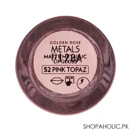 golden rose metals matte metallic lip gloss, 52, pink topaz image4