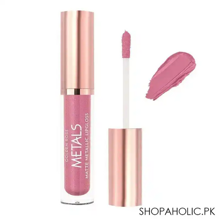 golden rose metals matte metallic lip gloss, 52, pink topaz main image
