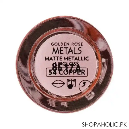 golden rose metals matte metallic lip gloss, 54, copper image4