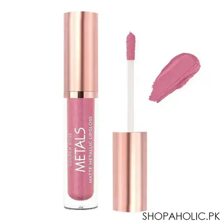 golden rose metals matte metallic lip gloss, 55, dusty pink main image