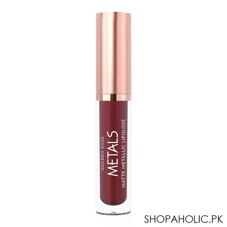golden rose metals matte metallic lip gloss, 58, plum image2