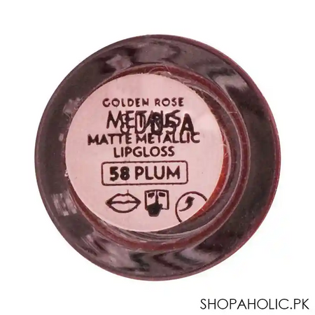 golden rose metals matte metallic lip gloss, 58, plum image4