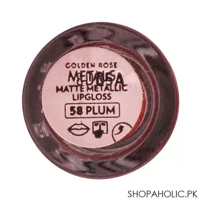 golden rose metals matte metallic lip gloss, 58, plum image4