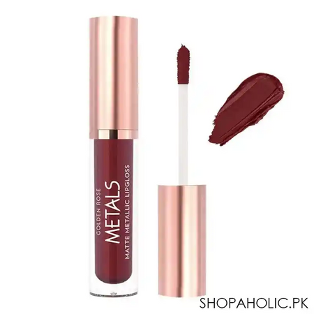 golden rose metals matte metallic lip gloss, 58, plum main image