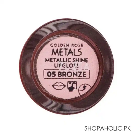 golden rose metals matte metallic shine lip gloss, 05, bronze image4