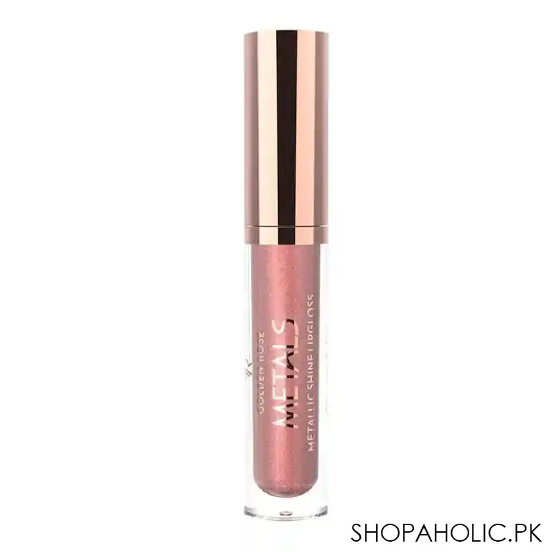 golden rose metals metallic shine lip gloss, 02, pink nude image2
