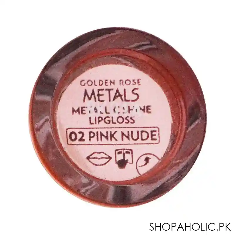golden rose metals metallic shine lip gloss, 02, pink nude image4