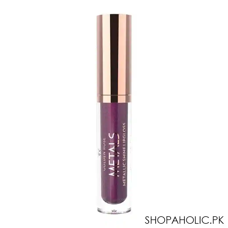 golden rose metals metallic shine lip gloss, 07, wine red image2