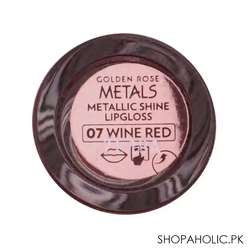 golden rose metals metallic shine lip gloss, 07, wine red image4