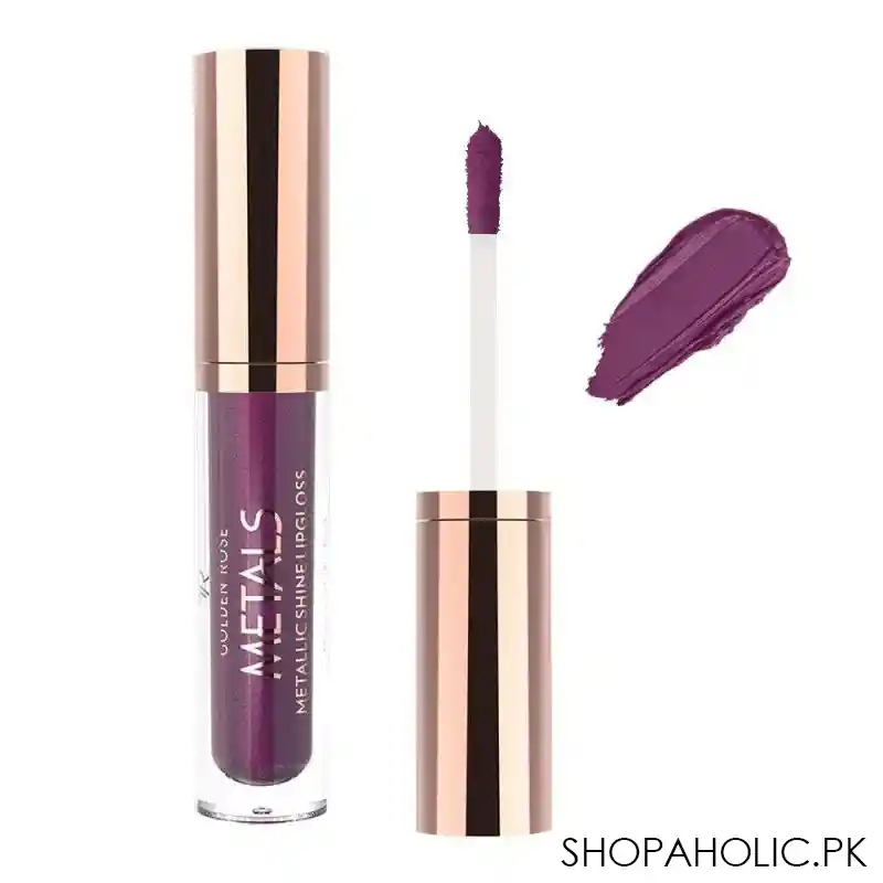 golden rose metals metallic shine lip gloss, 07, wine red main image