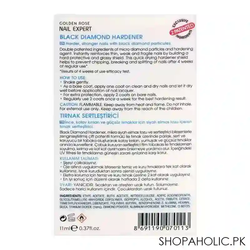 golden rose nail expert black diamond hardener, 11ml image4