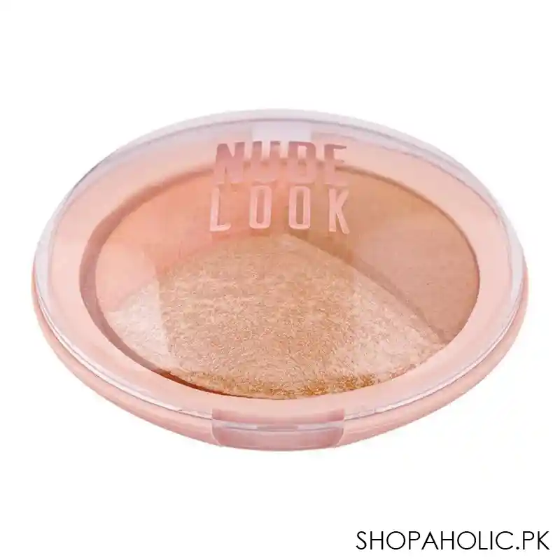 golden rose nude look baked trio face powder blusher, bronzer, highlighter image2