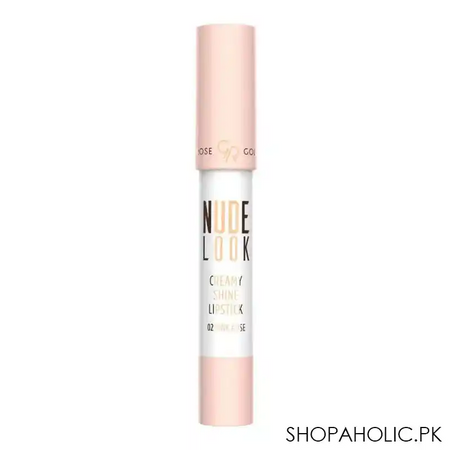 golden rose nude look creamy shine lipstick, 02, pink rose image2