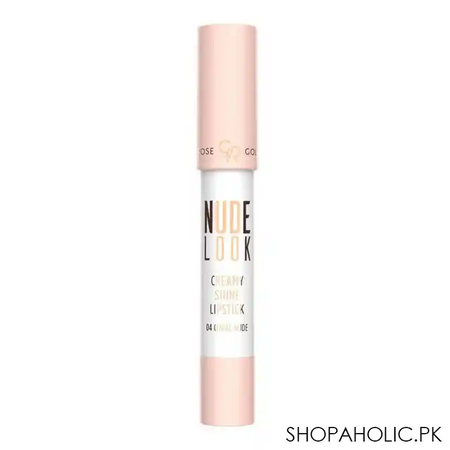 golden rose nude look creamy shine lipstick, 04, coral nude image2