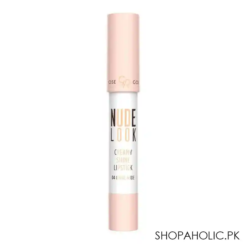 golden rose nude look creamy shine lipstick, 04, coral nude image2