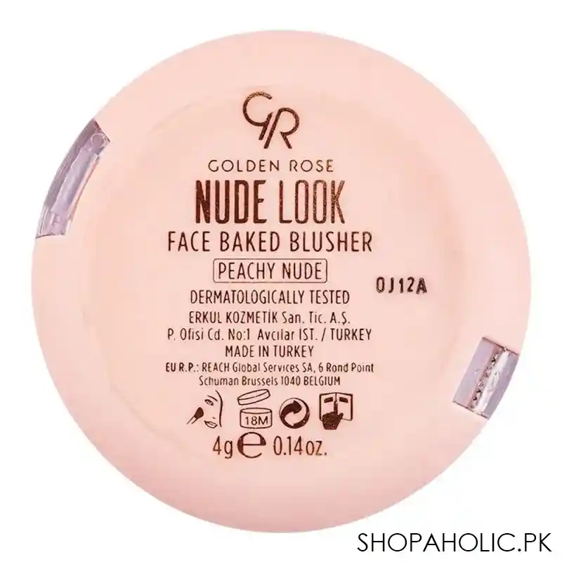 golden rose nude look face baked blusher, peachy nude, 2.5g image3