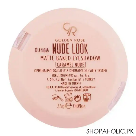 golden rose nude look matte baked eye shadow, caramel nude image3