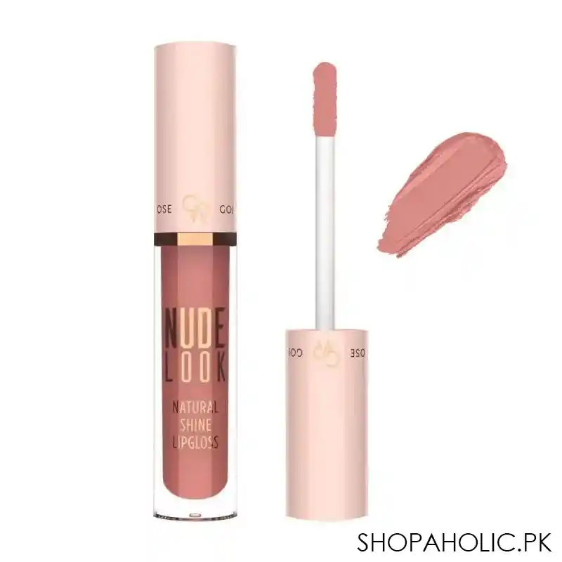 golden rose nude look natural shine lip gloss, 04, peachy nude main image