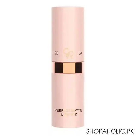 golden rose nude look perfect matte lipstick, 02, peachy nude image3
