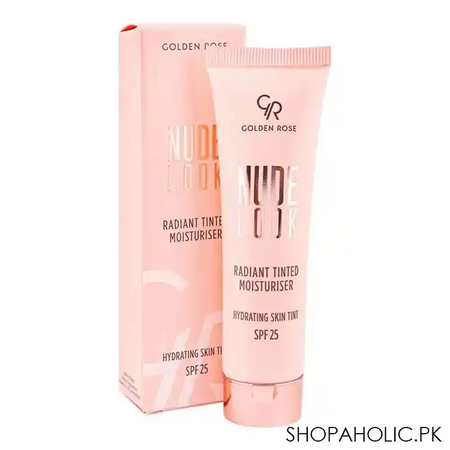 golden rose nude look radiant tinted moisturiser hydrating skin tint, spf25, 03, deep tint main image