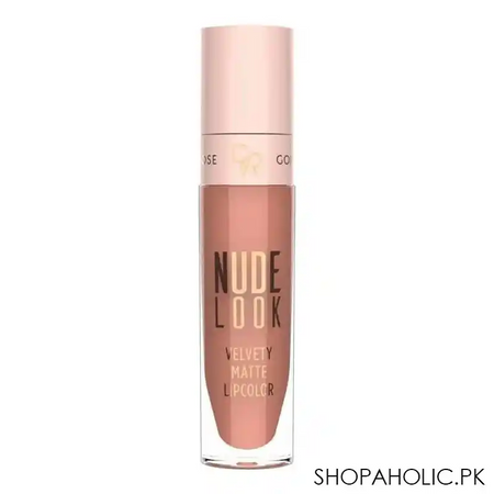 golden rose nude look velvety matte lip color, 02, peachy nude image2