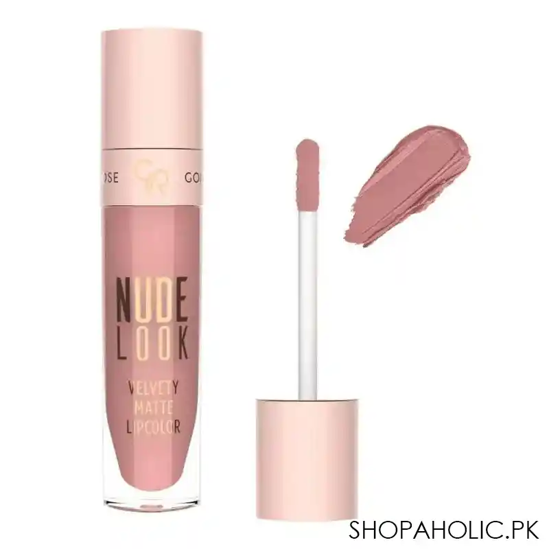 golden rose nude look velvety matte lip color, 03, rosy nude main image