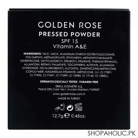 golden rose pressed powder spf 15, 103 nude, vitamin a + e, paraben free image4