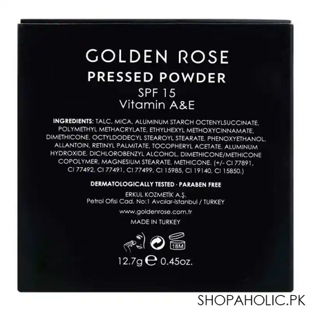 golden rose pressed powder spf 15, 106 beige, vitamin a + e, paraben free image4