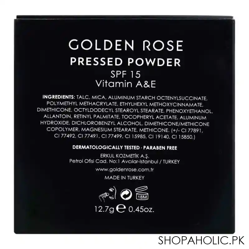 golden rose pressed powder spf 15, 106 beige, vitamin a + e, paraben free image4