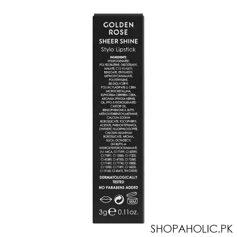 golden rose sheer shine stylo lipstick, spf 25, 27 image5
