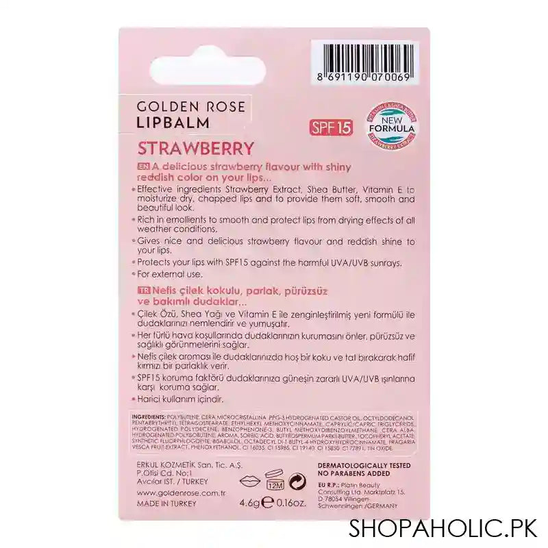 Golden Rose Strawberry SPF 15 Lip Balm - Image 3