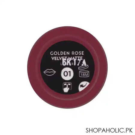 golden rose velvet matte lipstick, 01 image3