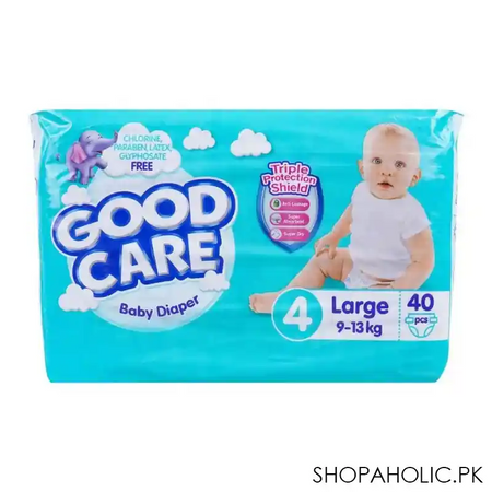 good care baby diaper, 4, large, 9 13kg, 40 pack main image
