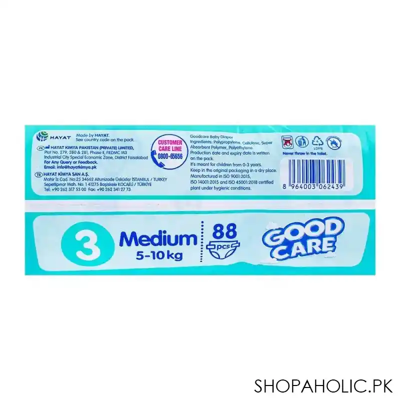 good care baby diaper no. 3, medium size, 5 10 kg, 88 pack image3